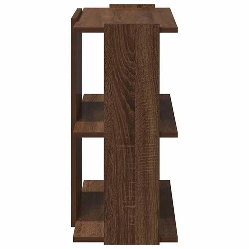 Bogreol 60x30x60 cm 3 hylder konstrueret træ brunt eg