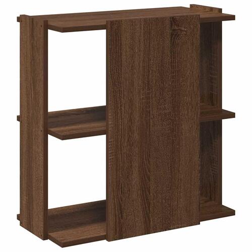 Bogreol 60x30x60 cm 3 hylder konstrueret træ brunt eg
