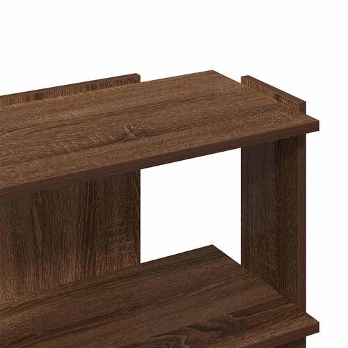 Bogreol 60x30x60 cm 3 hylder konstrueret træ brunt eg
