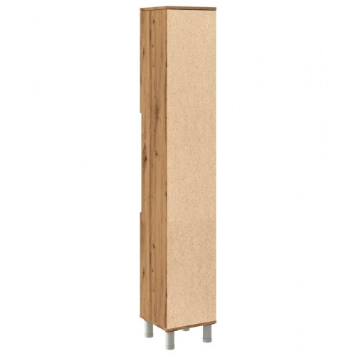 Badeværelsesskab 30×30×179 cm i konstrueret træ - kunsteg