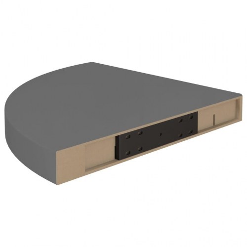 Hjørnehylder 4 stk. - 35×35×3,8 cm - MDF, grå højglans