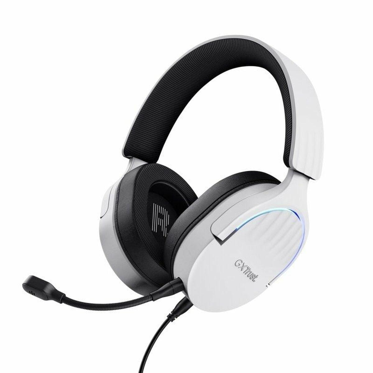Gaming Headset Med Mikrofon Trust Gxt 490 Hvid Sort Multifarvet Sort Hvid