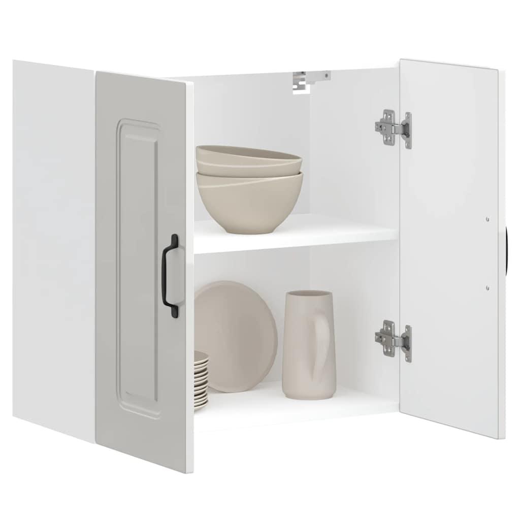 Køkkenvægskab Kalmar konstrueret træ højglans hvid billede