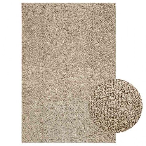 Gulvtæppe ZIZUR - beige jute-look 140 × 200 cm til inde og ude