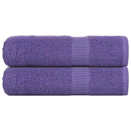 Håndklæder 2 stk. 50x100 cm 360 g/m2 100 % bomuld lilla