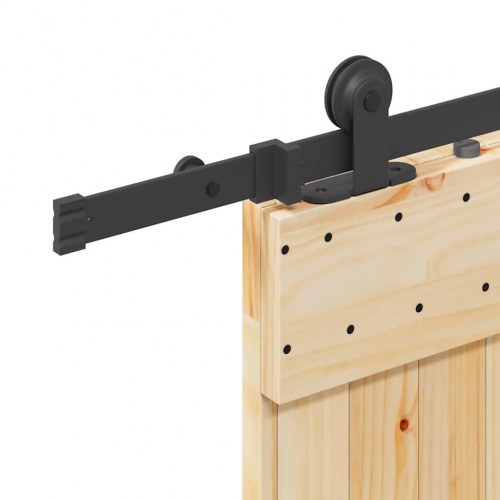 Skydedør med monteringssæt 80x210 cm massivt fyrretræ