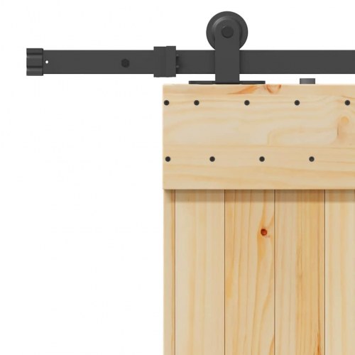Skydedør med monteringssæt 80x210 cm massivt fyrretræ