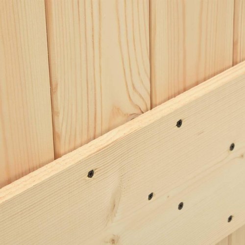 Skydedør med monteringssæt 80x210 cm massivt fyrretræ