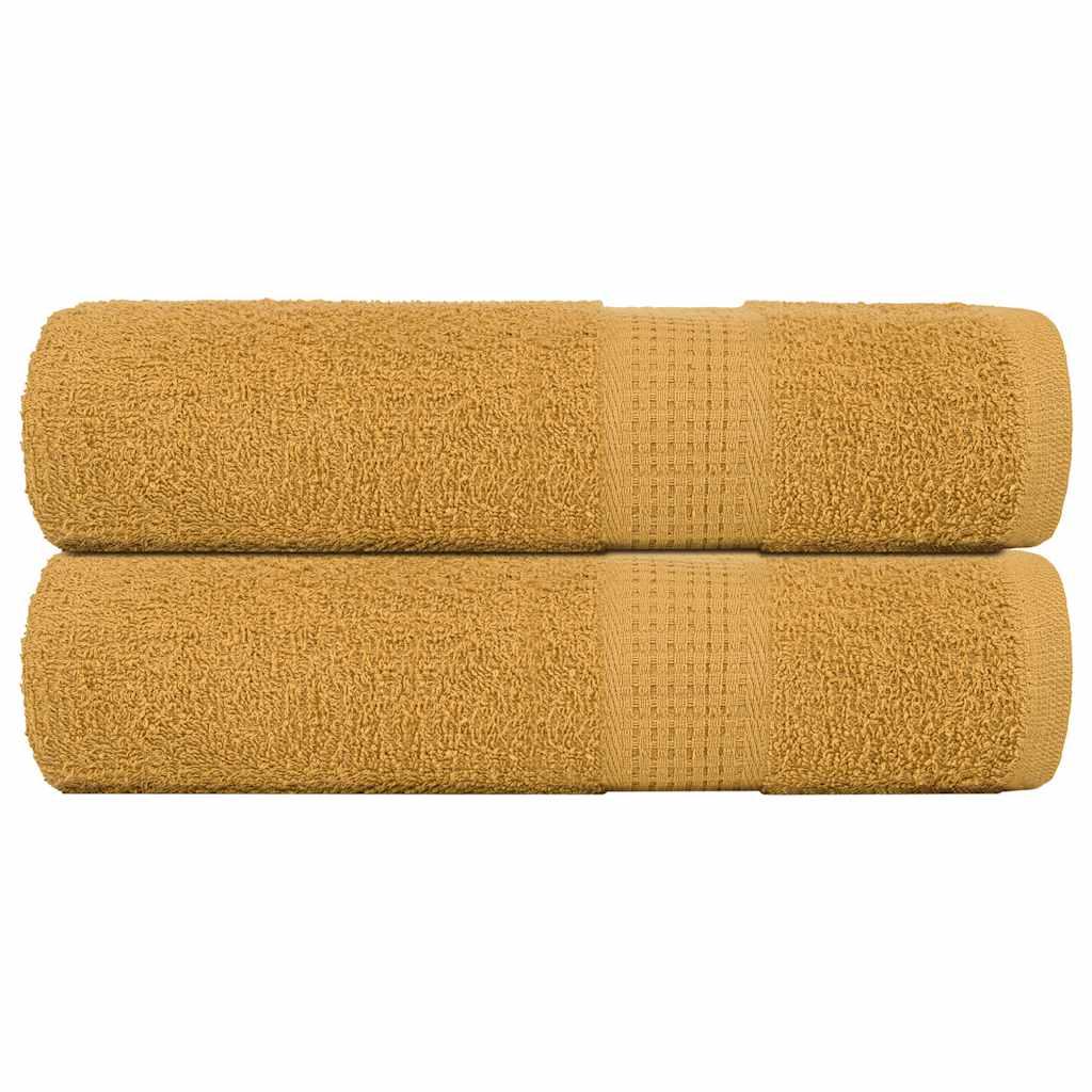 Håndklæder 360 G/M2 100 % Bomuld Farvet Guld - 2 / 70 x 140 cm