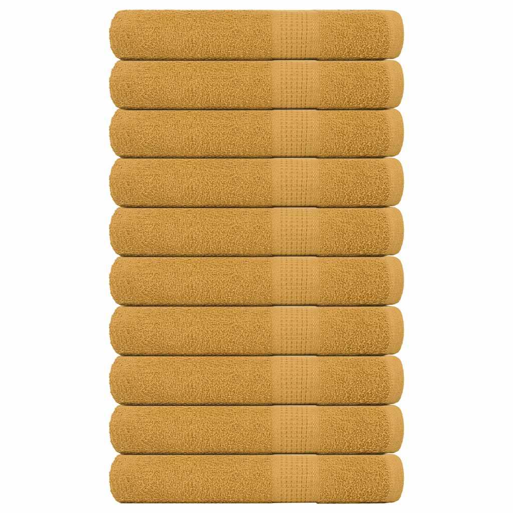 Håndklæder 360 G/M2 100 % Bomuld Farvet Guld - 10 / 80 x 200 cm