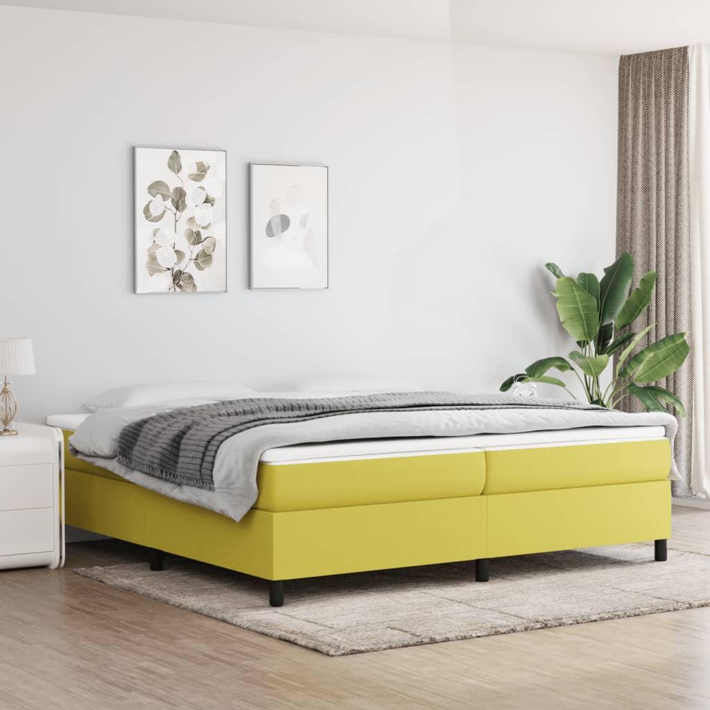 Sengeramme uden madras Grøn 200x200 cm Stof
