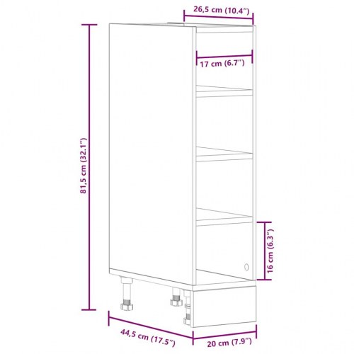 Underskab 20 x 44,5 x 81,5 cm - sonoma-eg