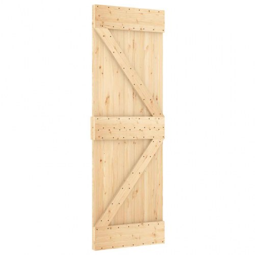 Skydedør med monteringssæt 70x210 cm massivt fyrretræ