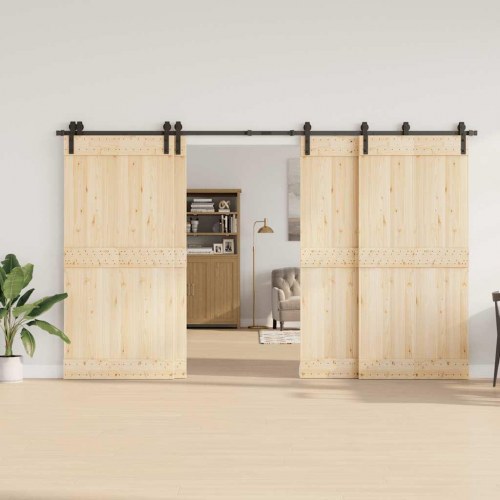 Skinnesæt til skydedør 366 cm stål sort