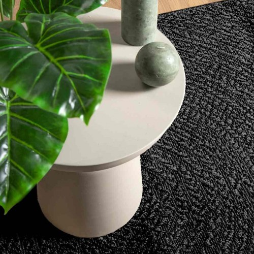 Gulvtæppe ZIZUR 160×230 cm - jute-look til inde og ude, antracitgrå