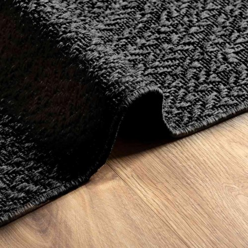 Gulvtæppe ZIZUR 160×230 cm - jute-look til inde og ude, antracitgrå