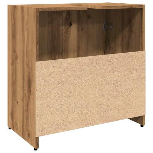 Underskab til badeværelse 60x33x60 cm konstrueret træ kunsteg