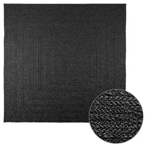 Gulvtæppe ZIZUR 200x200cm jute-look indendørs udendørs