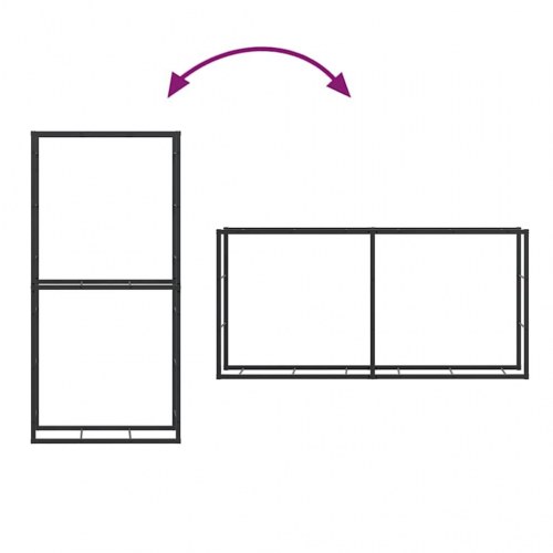 Brændestativ 100x30x209 cm stål sort