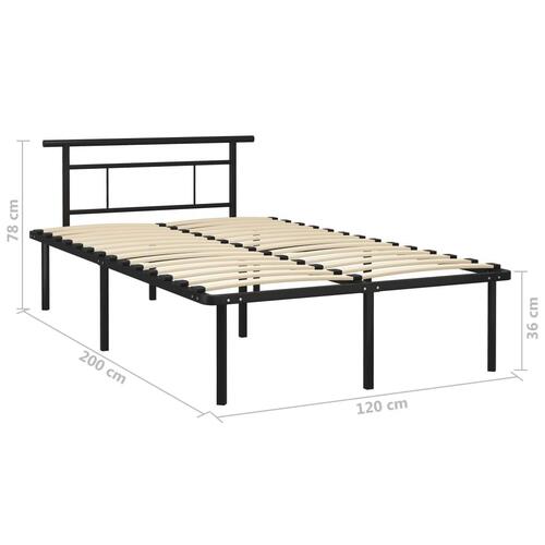 Sengestel 120x200 cm metal sort