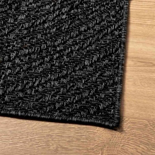 Gulvtæppe ZIZUR 200×290 cm - jute-look til inde og ude, antracitgrå