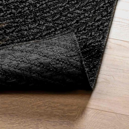 Gulvtæppe ZIZUR 200×290 cm - jute-look til inde og ude, antracitgrå