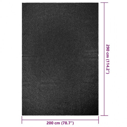 Gulvtæppe ZIZUR 200×290 cm - jute-look til inde og ude, antracitgrå