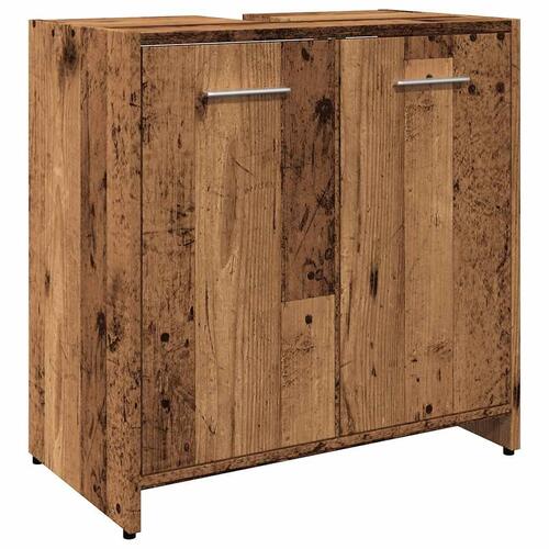 Underskab til håndvask 60x30x60 cm konstrueret træ gammelt træ