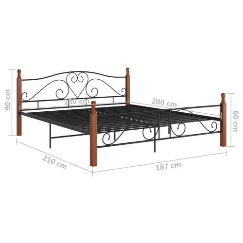 Sengeramme 180x200 cm metal sort
