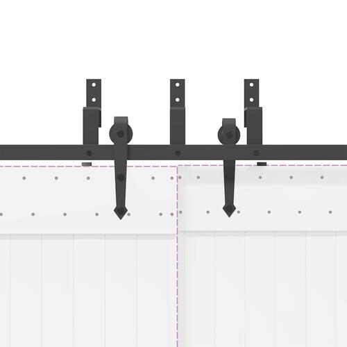 Skinnesæt til skydedør 152,5 cm stål sort