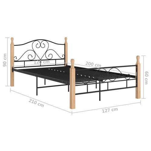 Sengeramme 120x200 cm metal sort