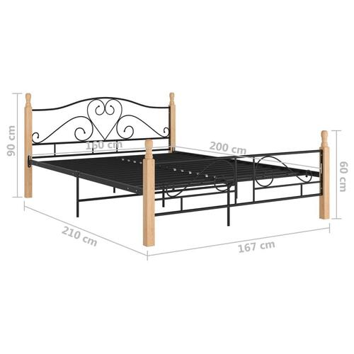 Sengeramme 160x200 cm metal sort