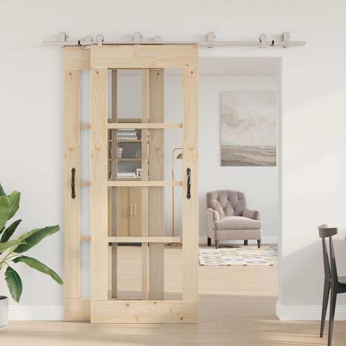 Hardwarekit til skydedør 200 cm rustfrit stål sølvfarvet