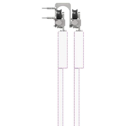 Hardwarekit til skydedør 200 cm rustfrit stål sølvfarvet