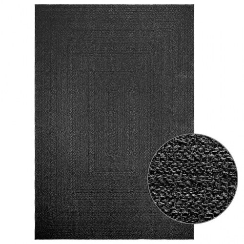 Gulvtæppe ZIZUR 200×290 cm - jute-look til inde/ude, antracitgrå