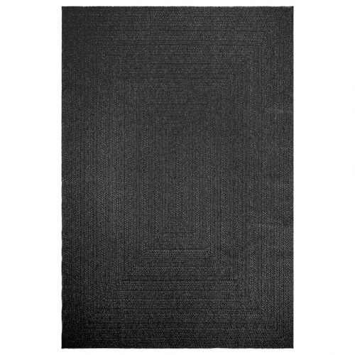 Gulvtæppe ZIZUR 200×290 cm - jute-look til inde/ude, antracitgrå