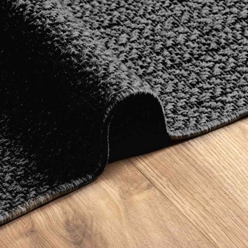 Gulvtæppe ZIZUR 200×290 cm - jute-look til inde/ude, antracitgrå