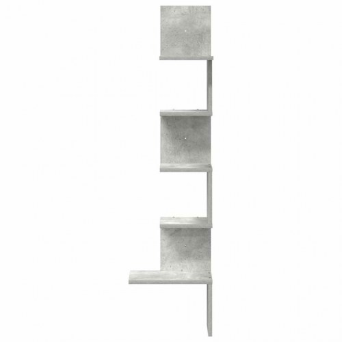 Væghylde hjørnemodel 32×32×127,5 cm - spånplade, betongrå