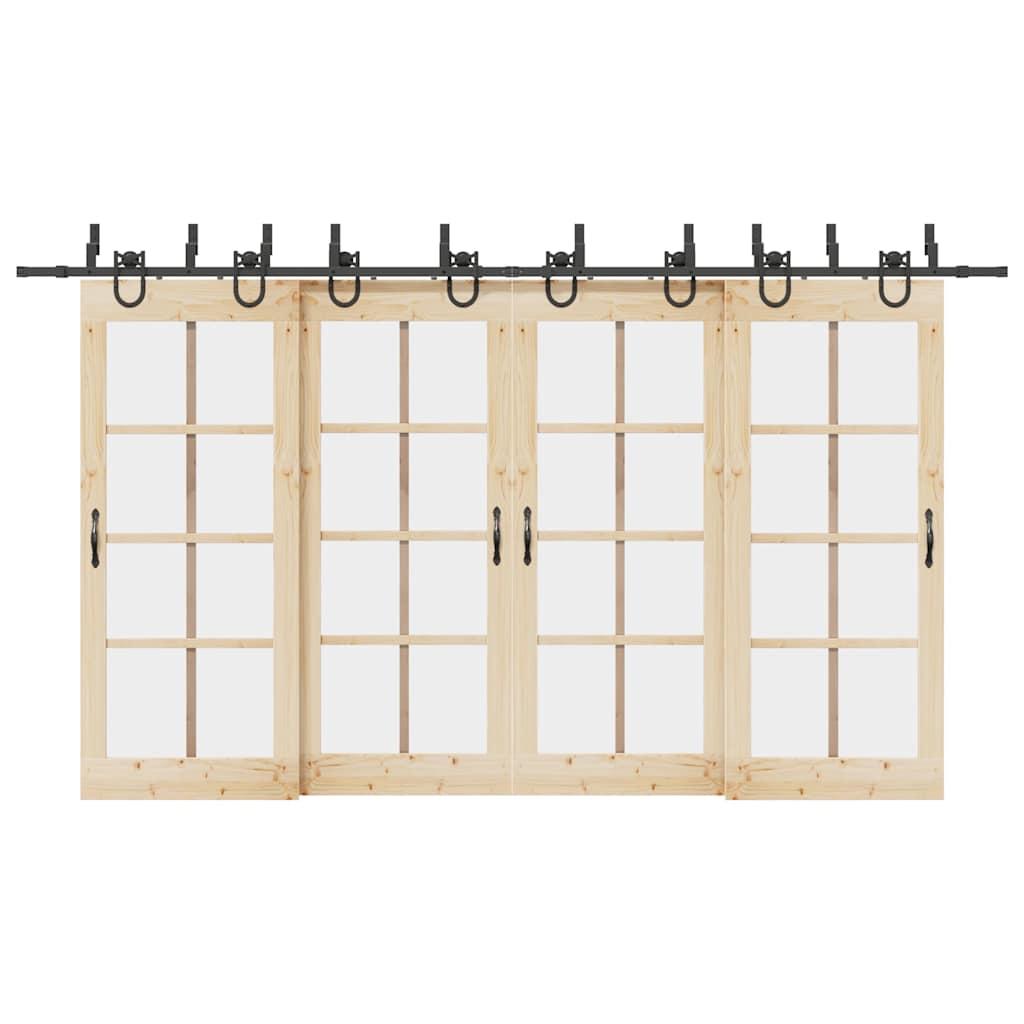 Skinnesæt til skydedør 400 cm stål sort