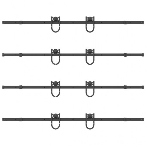 Skinnesæt til skydedør 400 cm stål sort