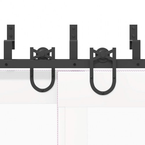 Skinnesæt til skydedør 400 cm stål sort