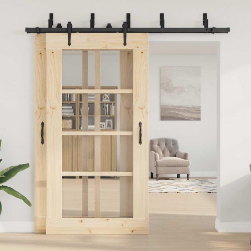 Skinnesæt til skydedør 213,5 cm stål sort