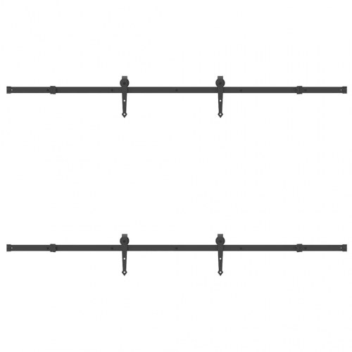 Skinnesæt til skydedør 213,5 cm stål sort