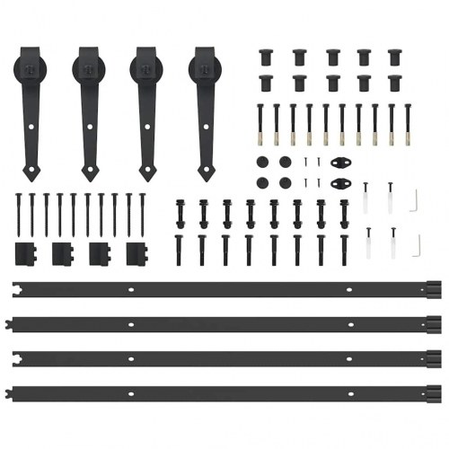 Skinnesæt til skydedør 213,5 cm stål sort
