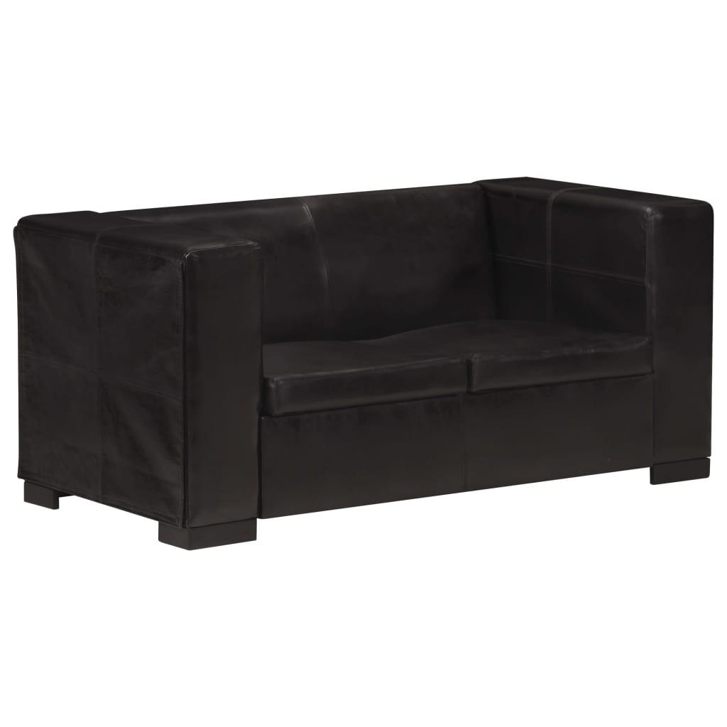2 Personers Sofa ægte Gedeskind Sort