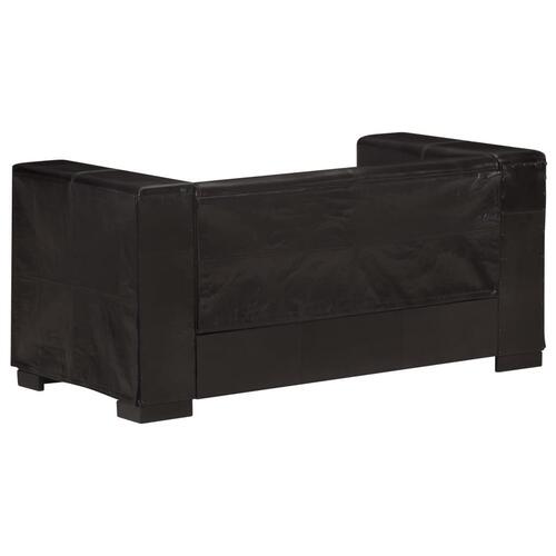 2-personers sofa ægte gedeskind sort