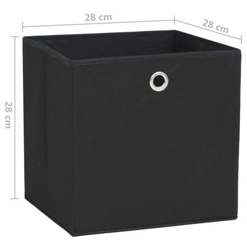 Opbevaringskasser 4 stk. ikke-vævet stof 28x28x28 cm sort