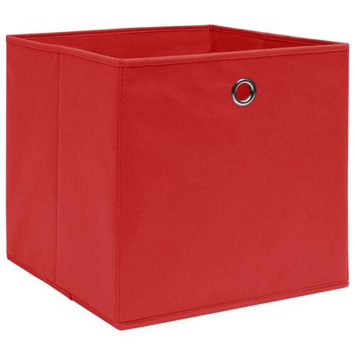 Opbevaringskasser 10 stk. ikke-vævet stof 28x28x28 cm rød