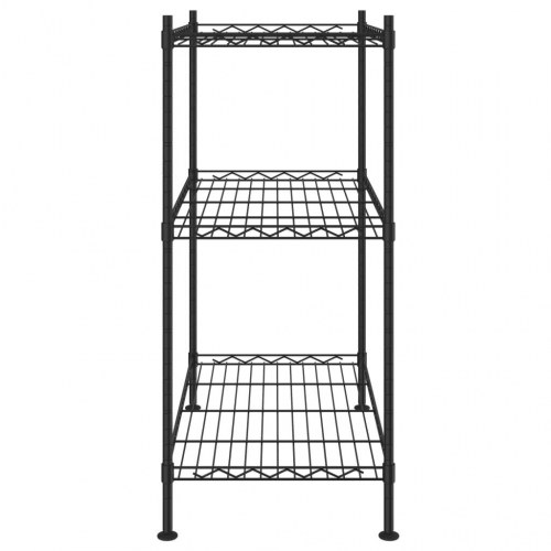 Opbevaringsstativ i tråd med 3 hylder 60×35×76 cm - sort, 150 kg