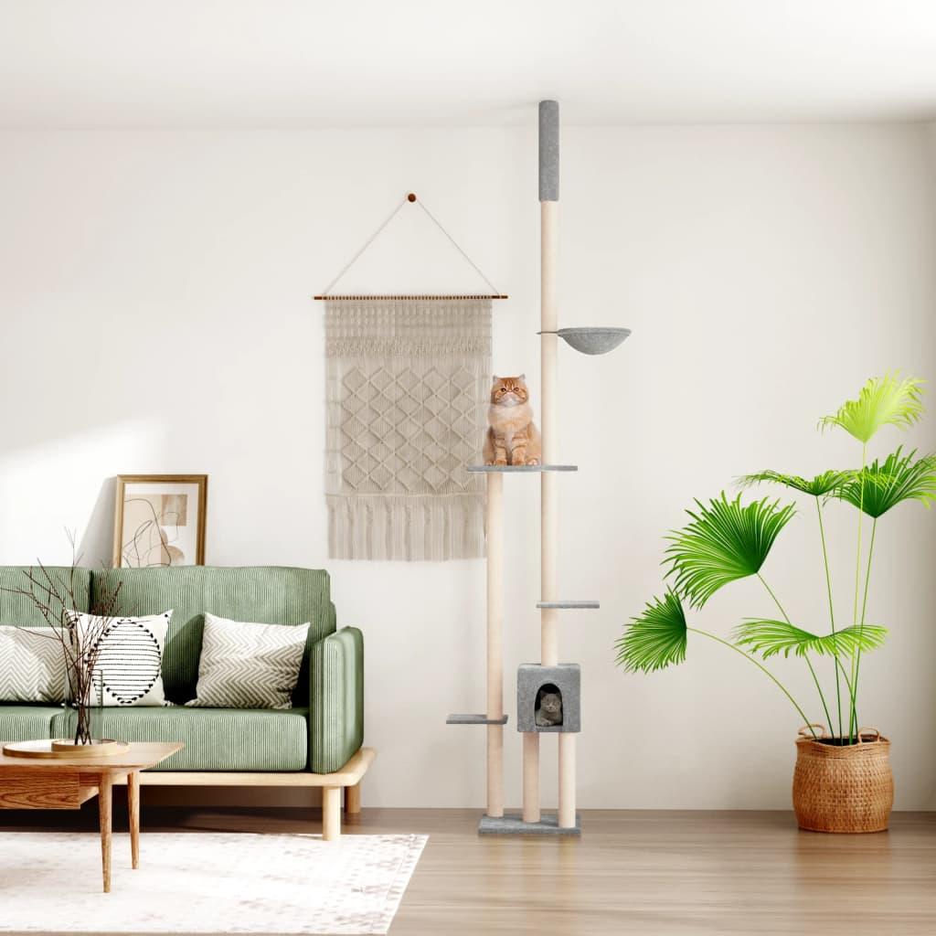 Kradsetræ fra gulv til loft 258,5-284,5 cm lysegrå billede